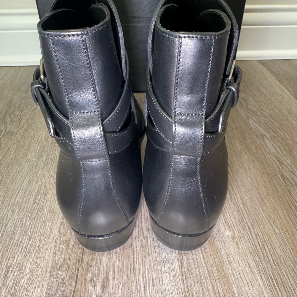 Saint Laurent Wyatt 30 Jodhpur Marrakesh Nero Black Leather Boots with Strap - Picture 6 of 16